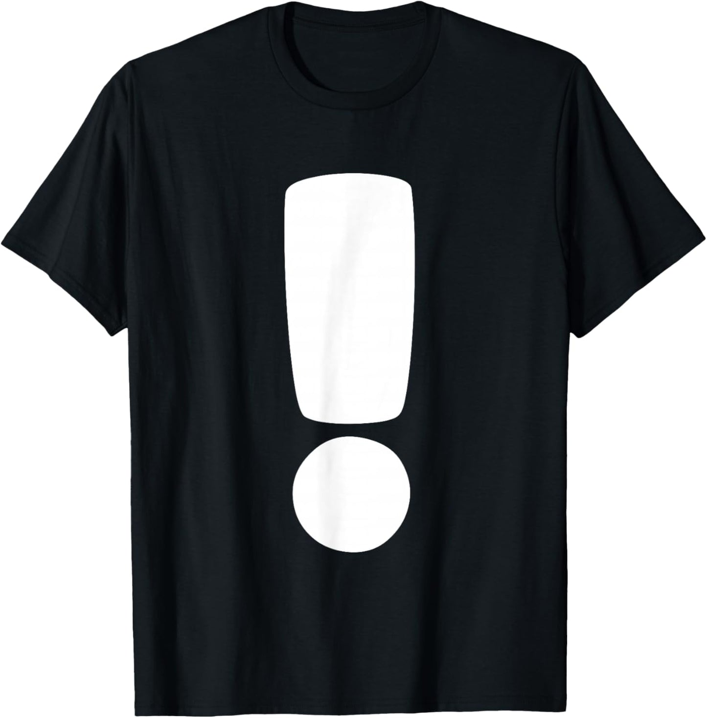 Exclamation Mark Costume Fancy Dress Partner Duo Carnival Quiz T-Shirt - T-Shirt | Black