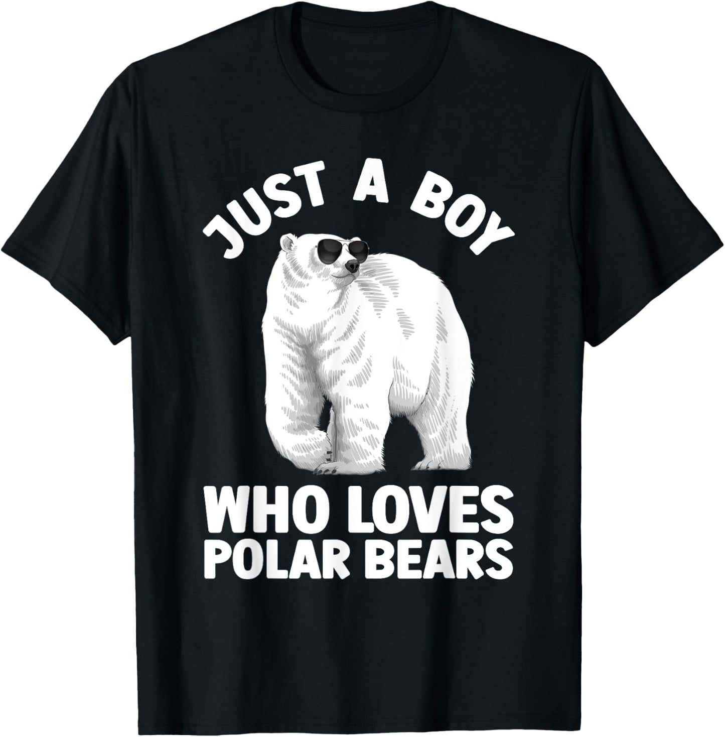 Cute Polar Bear Design Boys Arctic Polar Bear Lover T-Shirt - T-Shirt | Black
