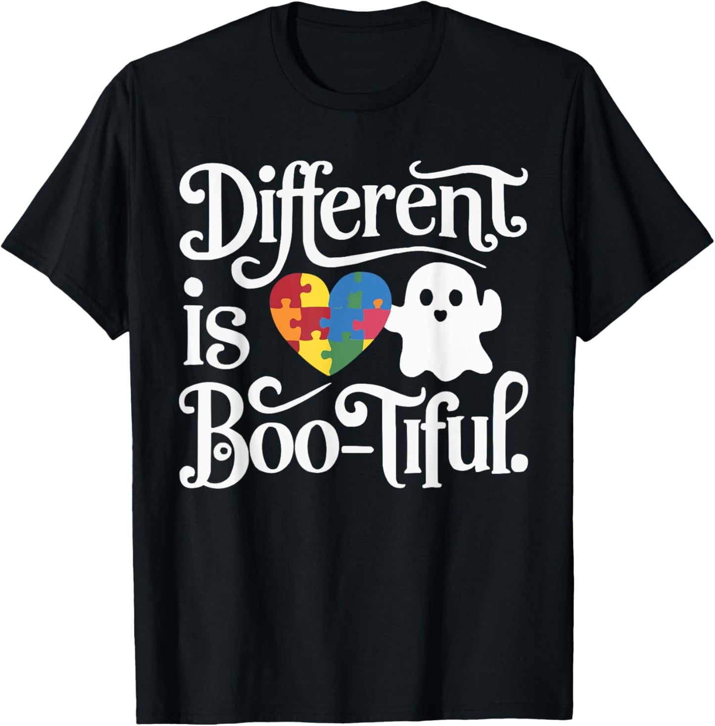 Support Autism Halloween Spooky Autistic Trick Or Treat T-Shirt - T-Shirt | Black