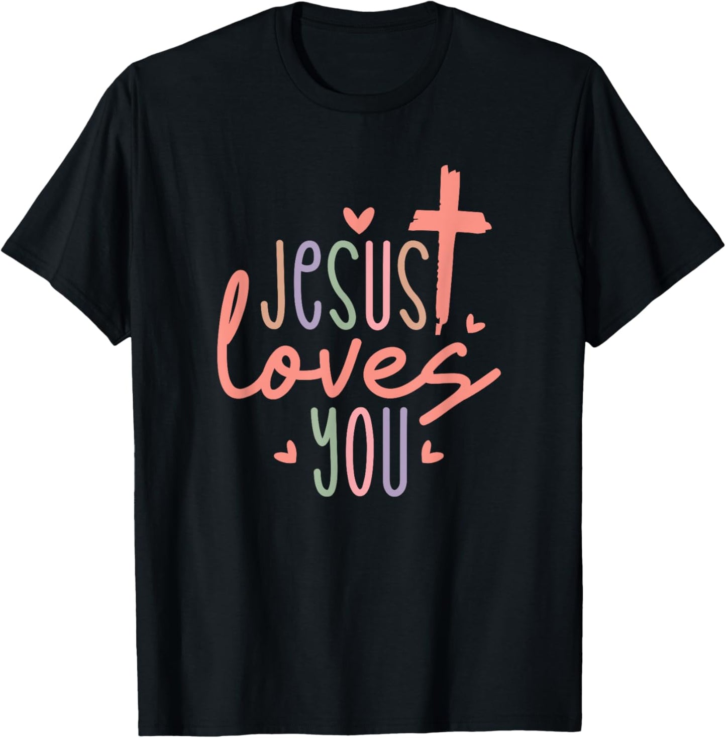 Jesus Loves You - Christian Religious Catholic T-Shirt - T-Shirt | Black