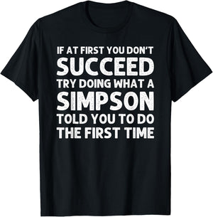 SIMPSON Funny Surname Family Tree Birthday Reunion Idea T-Shirt - T-Shirt | Black