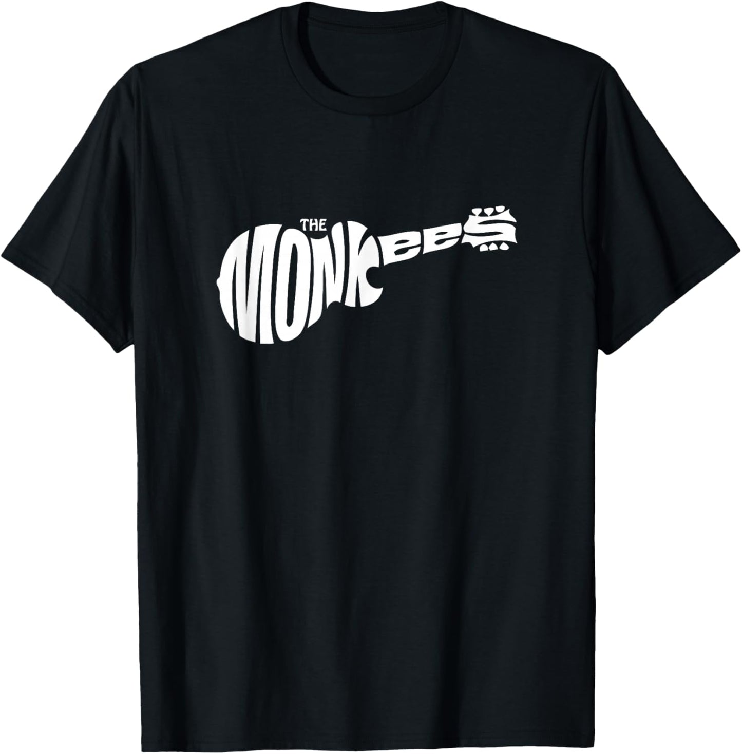 The Monkees Classic White Guitar Logo Black Small T-Shirt - T-Shirt | Black