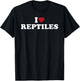 I Love Reptiles Retro Heart Pet Reptile Design T-Shirt - T-Shirt | Black