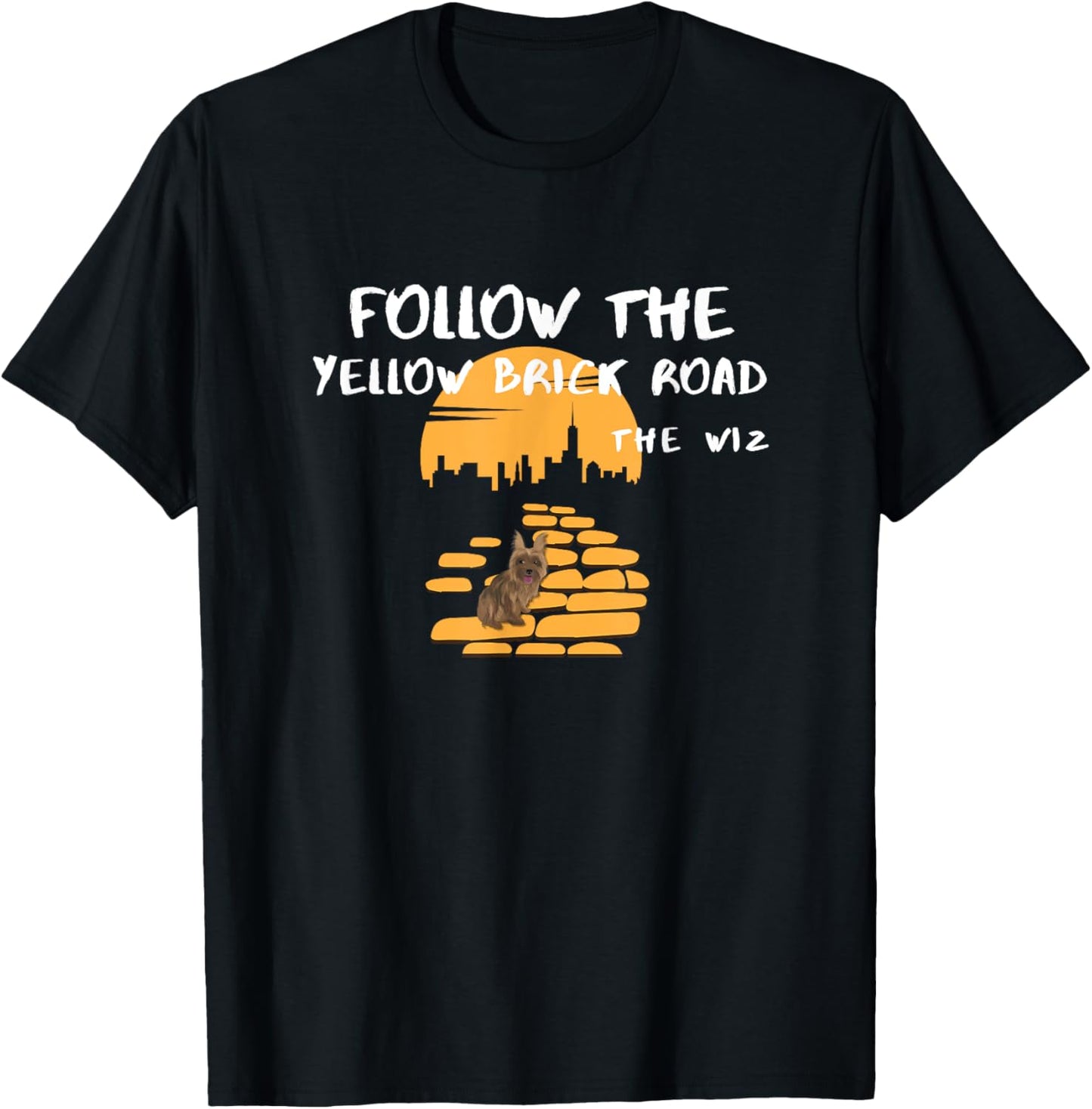 Follow Yellow Brick Road Wiz Black Film Movies Graphic T-Shirt - T-Shirt | Black