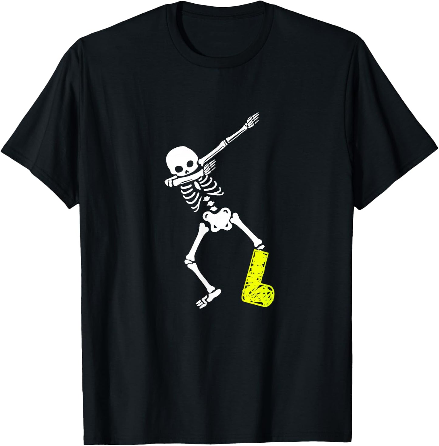Funny Injury Dabbing Skeleton Broken Leg Kids Adult T-Shirt - T-Shirt | Black