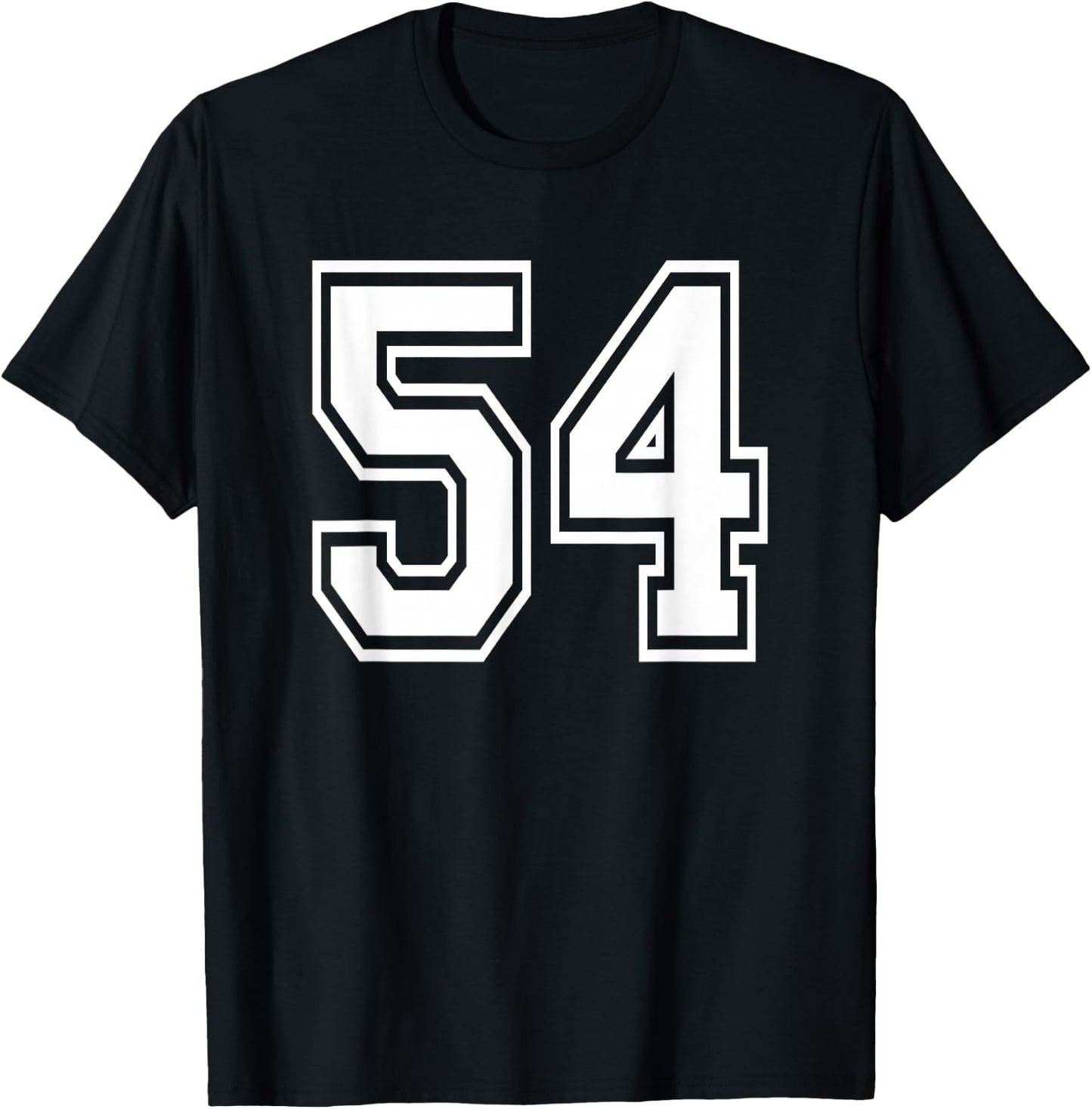 Number 54 Birthday Gift Sports Player Team Numbered Jersey T-Shirt - T-Shirt | Black