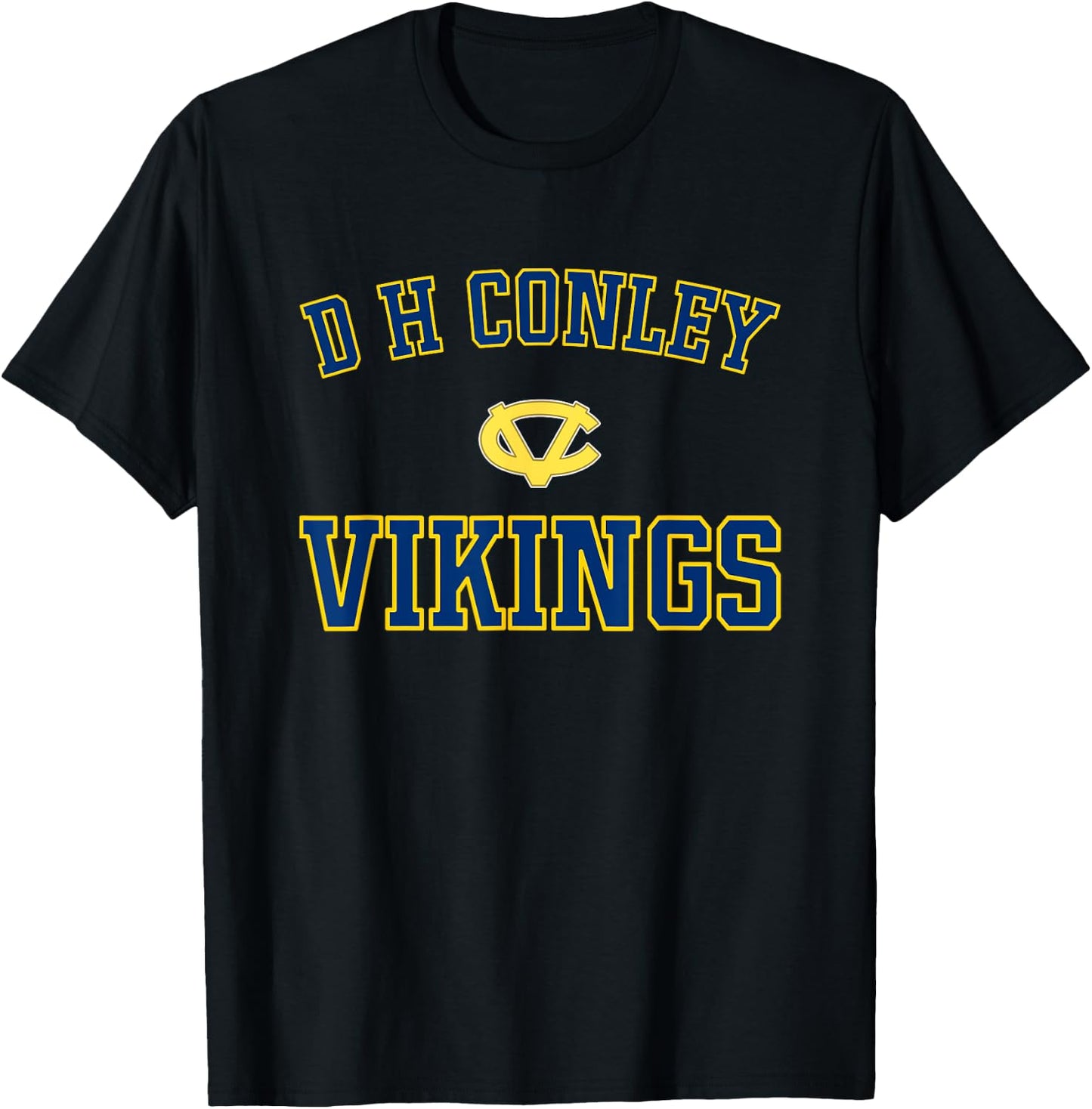 D H Conley Vikings Logo Varsity HS T-Shirt - T-Shirt | Black
