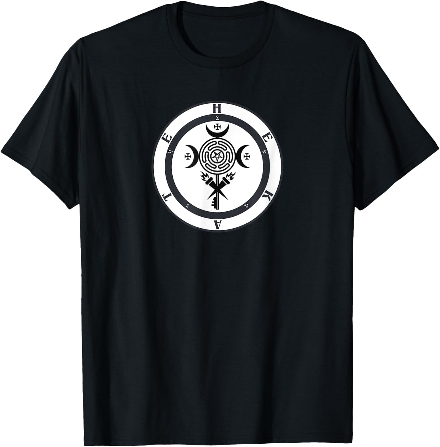 Wicca Hekate Symbol Pagan Hekate Symbol Pagan Wheel Goddess T-Shirt - T-Shirt | Black