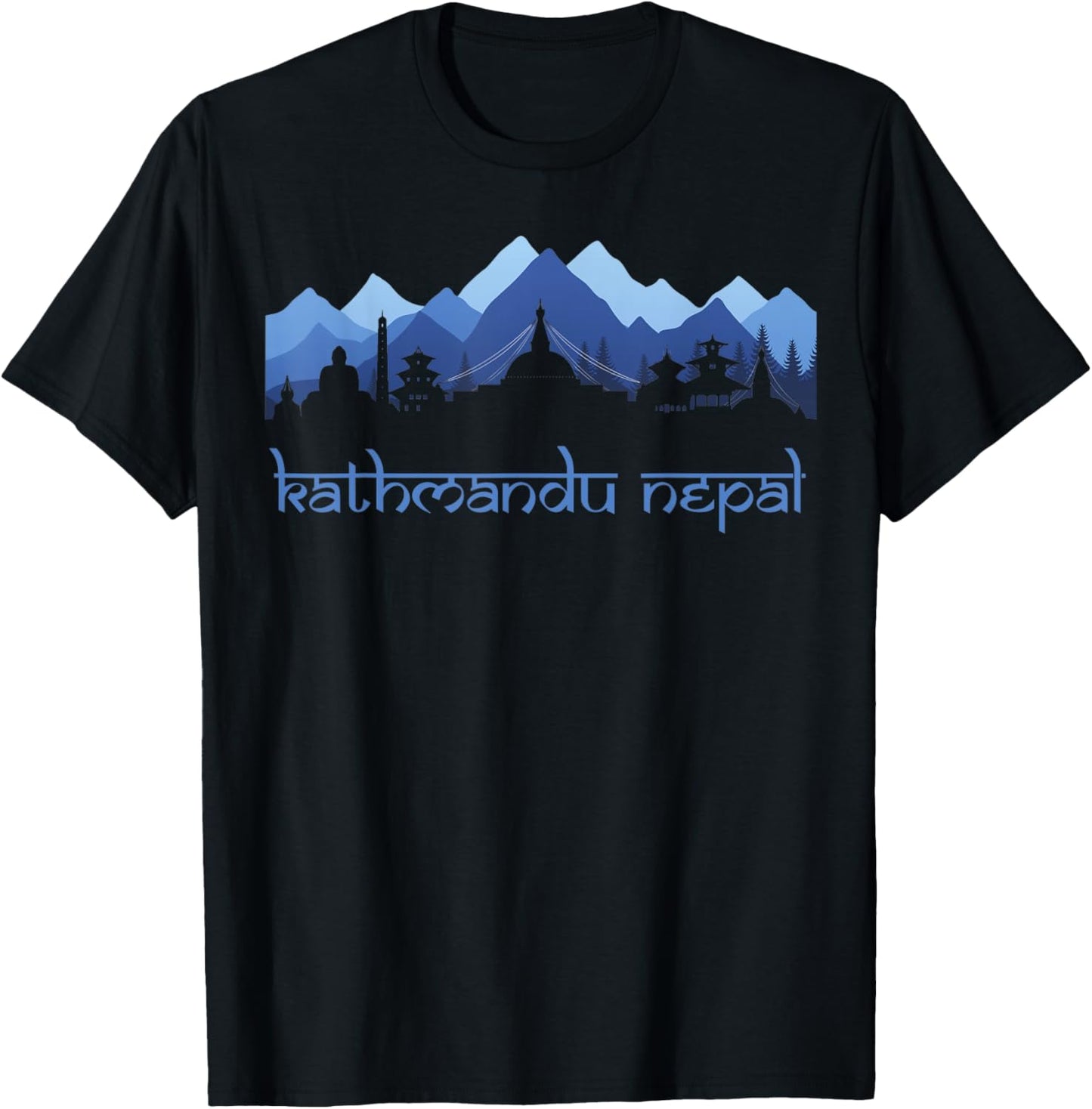 Kathmandu Nepal Mount Everest Mountain Outdoor Hiking Lover T-Shirt - T-Shirt | Black