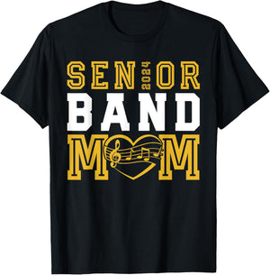 Senior Band Mom Class of 2024 Marching Band Parent T-Shirt - T-Shirt | Black