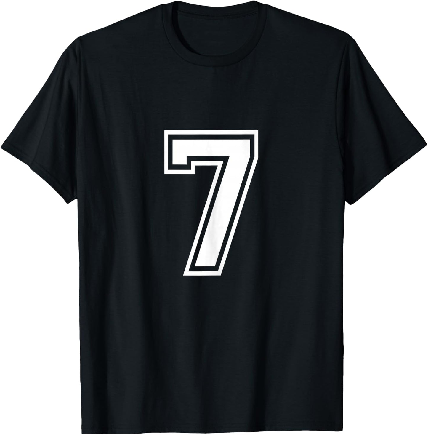 Number 7 Birthday Gift Sports Player Team Numbered Jersey T-Shirt - T-Shirt | Black