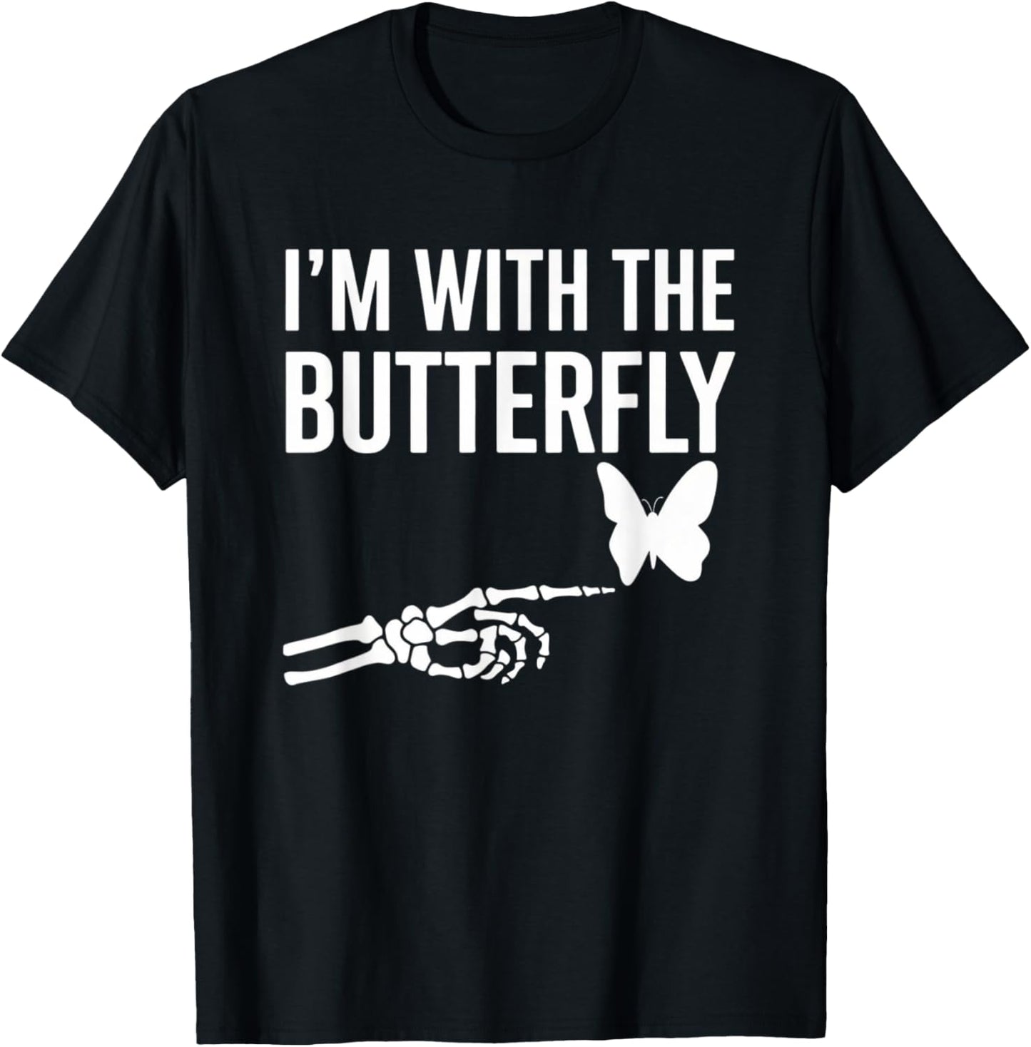 I'm With Butterfly Halloween Costume Couples Matching Gifts T-Shirt - T-Shirt | Black