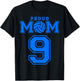 Proud Volleyball Mom Number 9 B T-Shirt - T-Shirt | Black