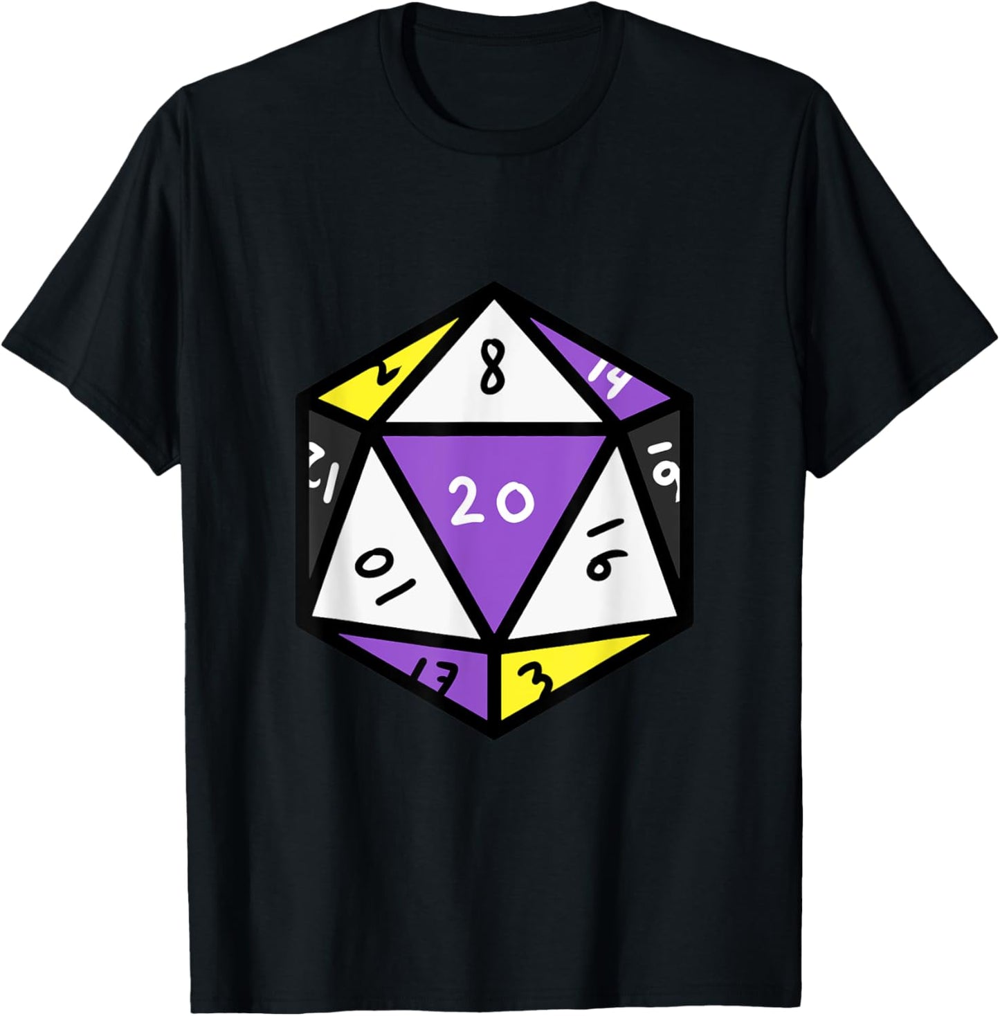 Nonbinary Pride Dice Nonbinary T-Shirt - T-Shirt | Black