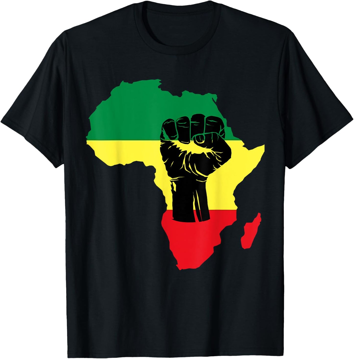 Black History Month Celebration | African Map Fist T-Shirt - T-Shirt | Black