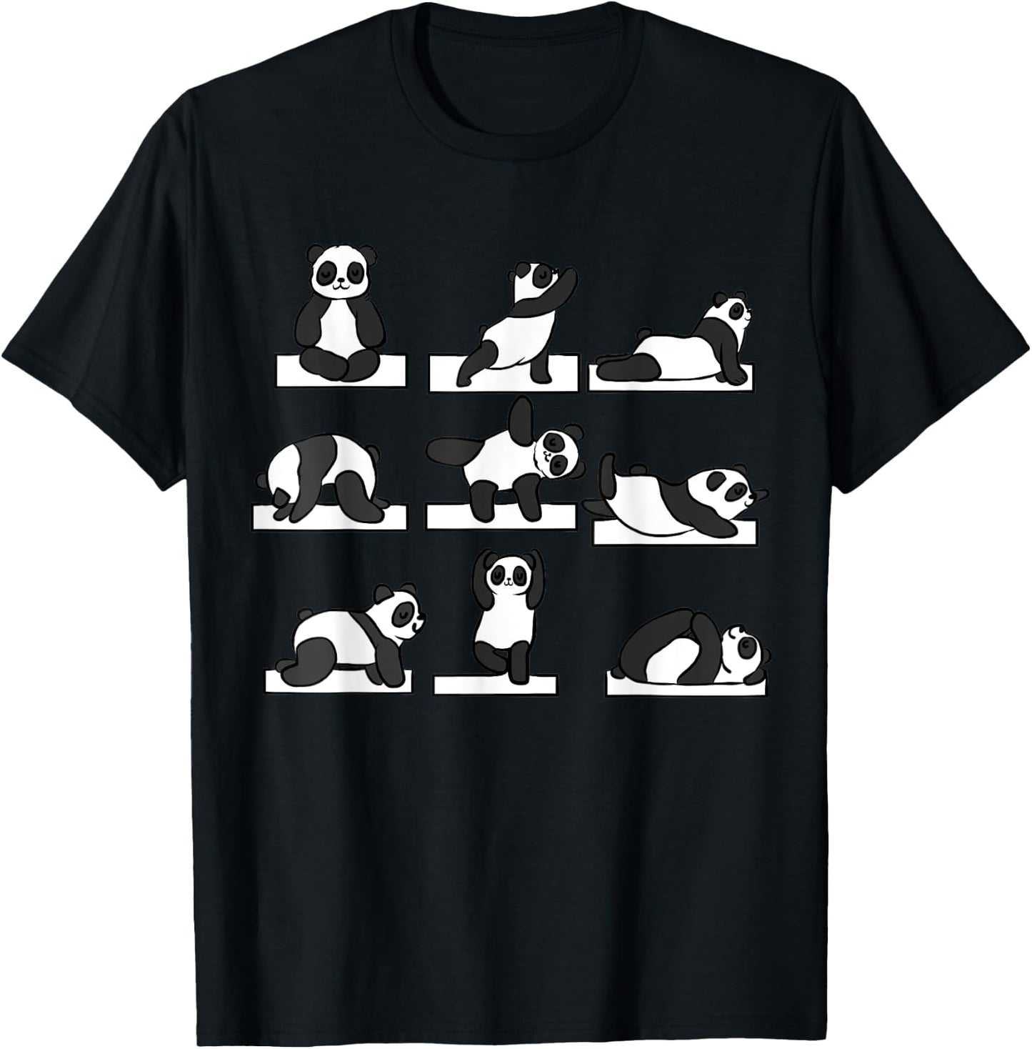 Funny Panda Yoga Women Pilates Gifts Her Lovers Kids T-Shirt - T-Shirt | Black