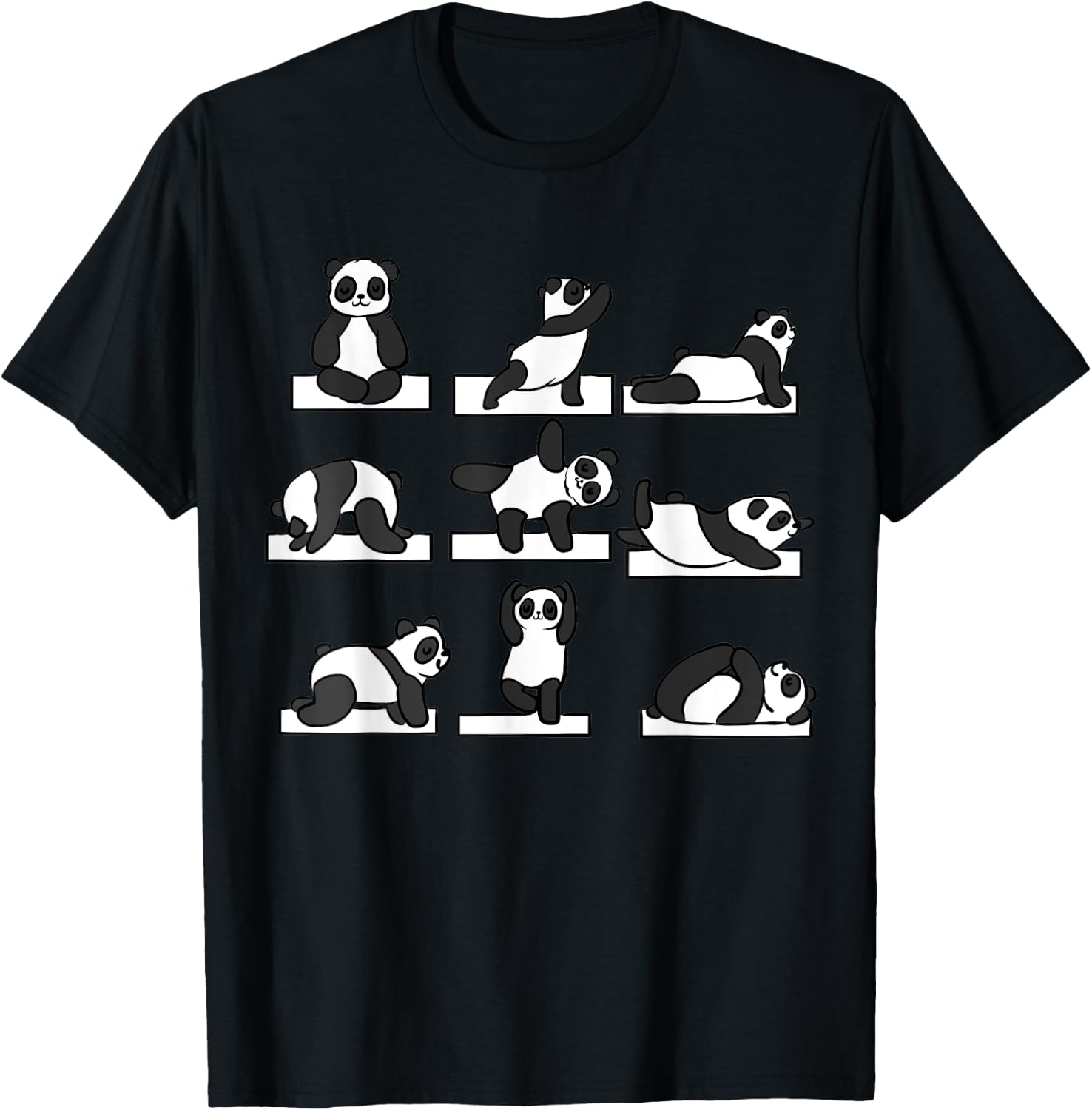 Funny Panda Yoga Women Pilates Gifts Her Lovers Kids T-Shirt - T-Shirt | Black