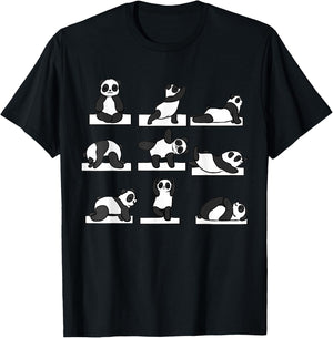 Funny Panda Yoga Women Pilates Gifts Her Lovers Kids T-Shirt - T-Shirt | Black