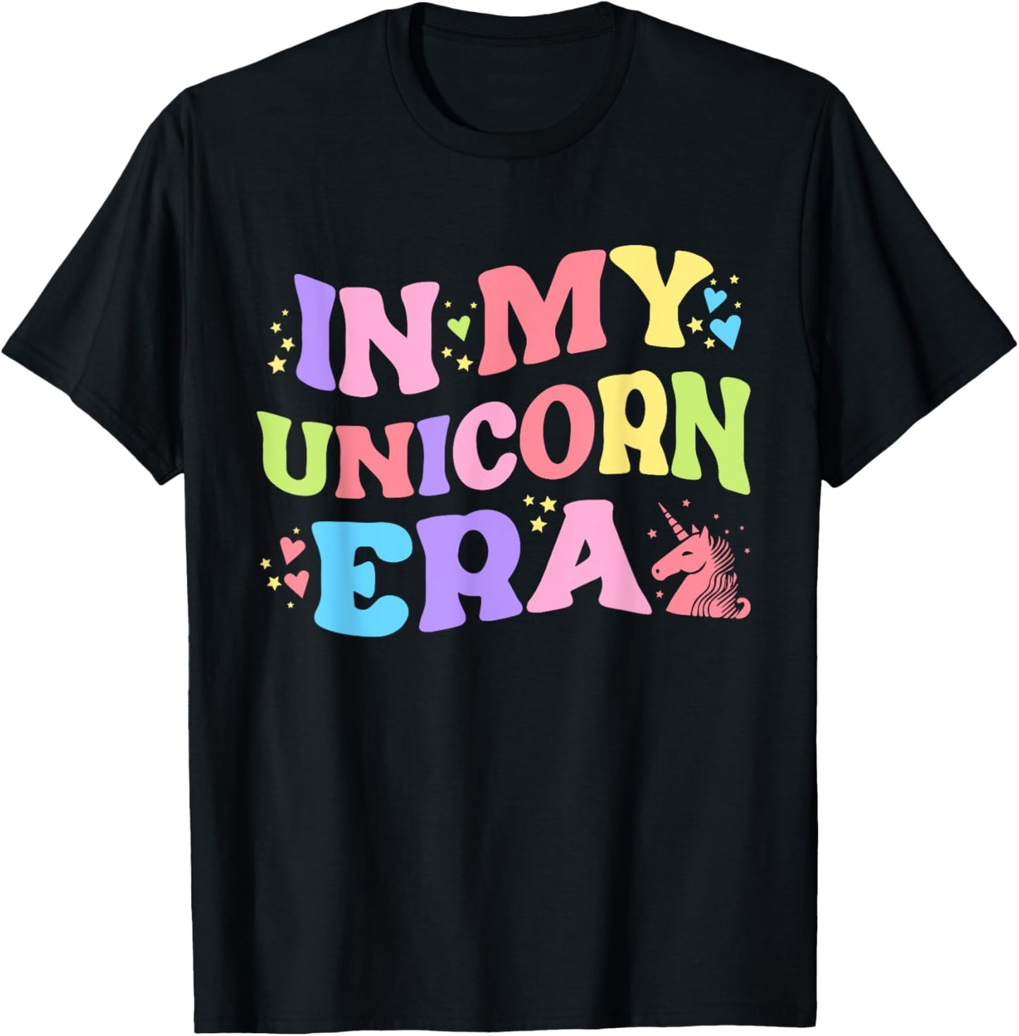 In My Unicorn Era Funny Retro Princess Girl Unicorn Creature T-Shirt - T-Shirt | Black