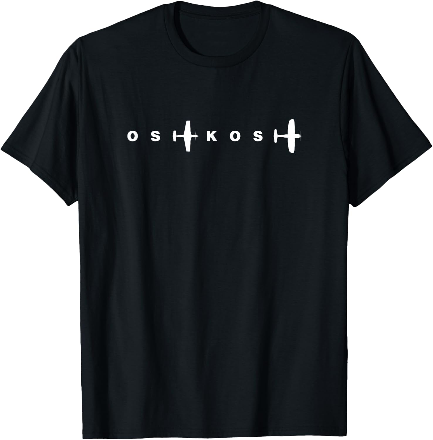 Oshkosh World War 2 Airplanes Typographic Fly-In T-Shirt - T-Shirt | Black