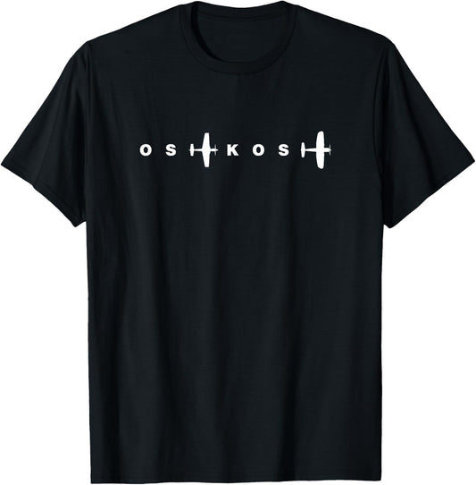 Oshkosh World War 2 Airplanes Typographic Fly-In T-Shirt - T-Shirt | Black