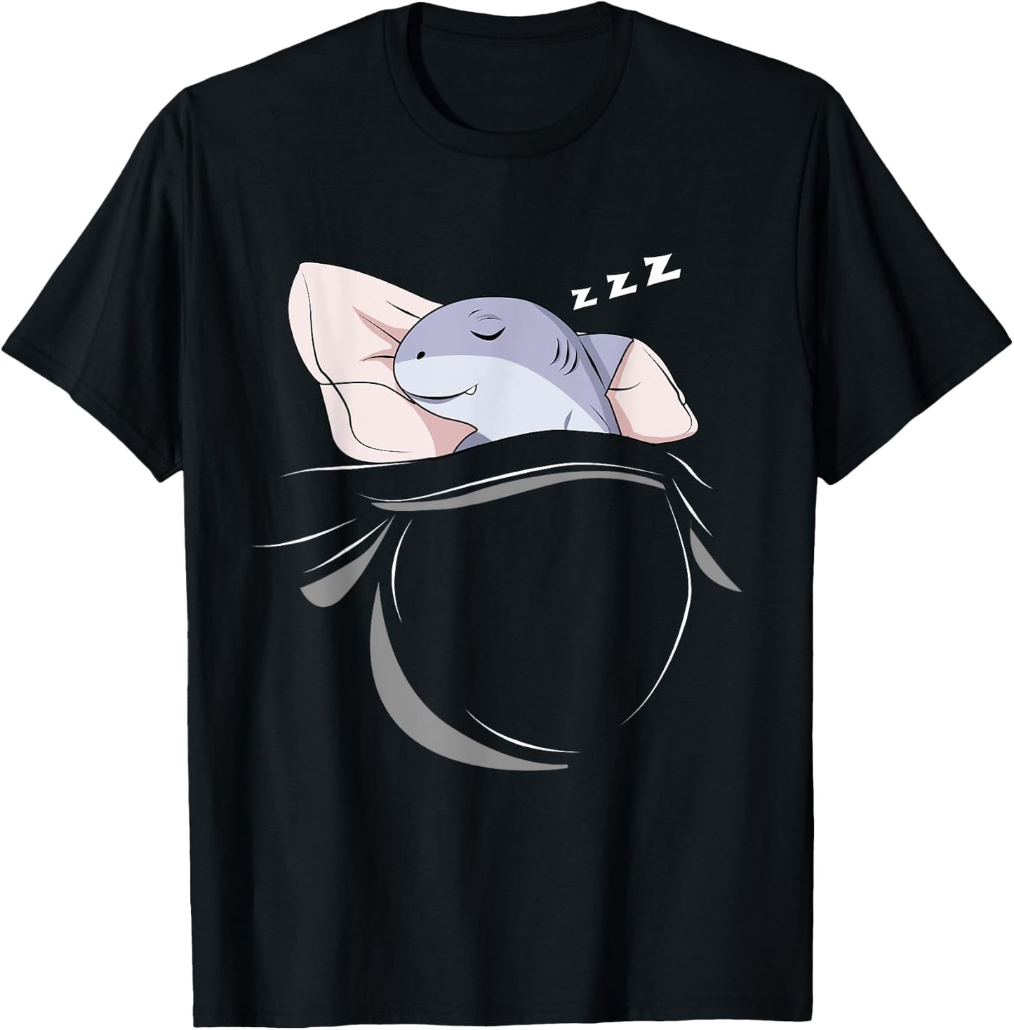 Shark Sleeping Animal Pajamas Nap PJs Outfit Gift Shark T-Shirt - T-Shirt | Black