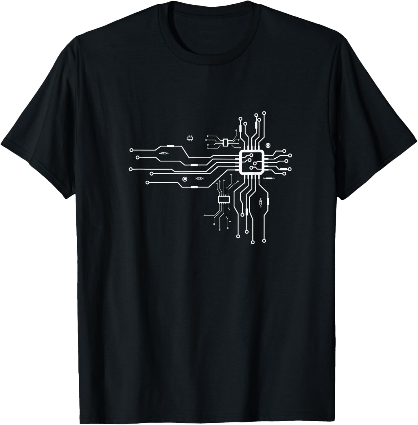 CPU Heart Shaped Electronic Chipset Board Engineer T-Shirt - T-Shirt | Black