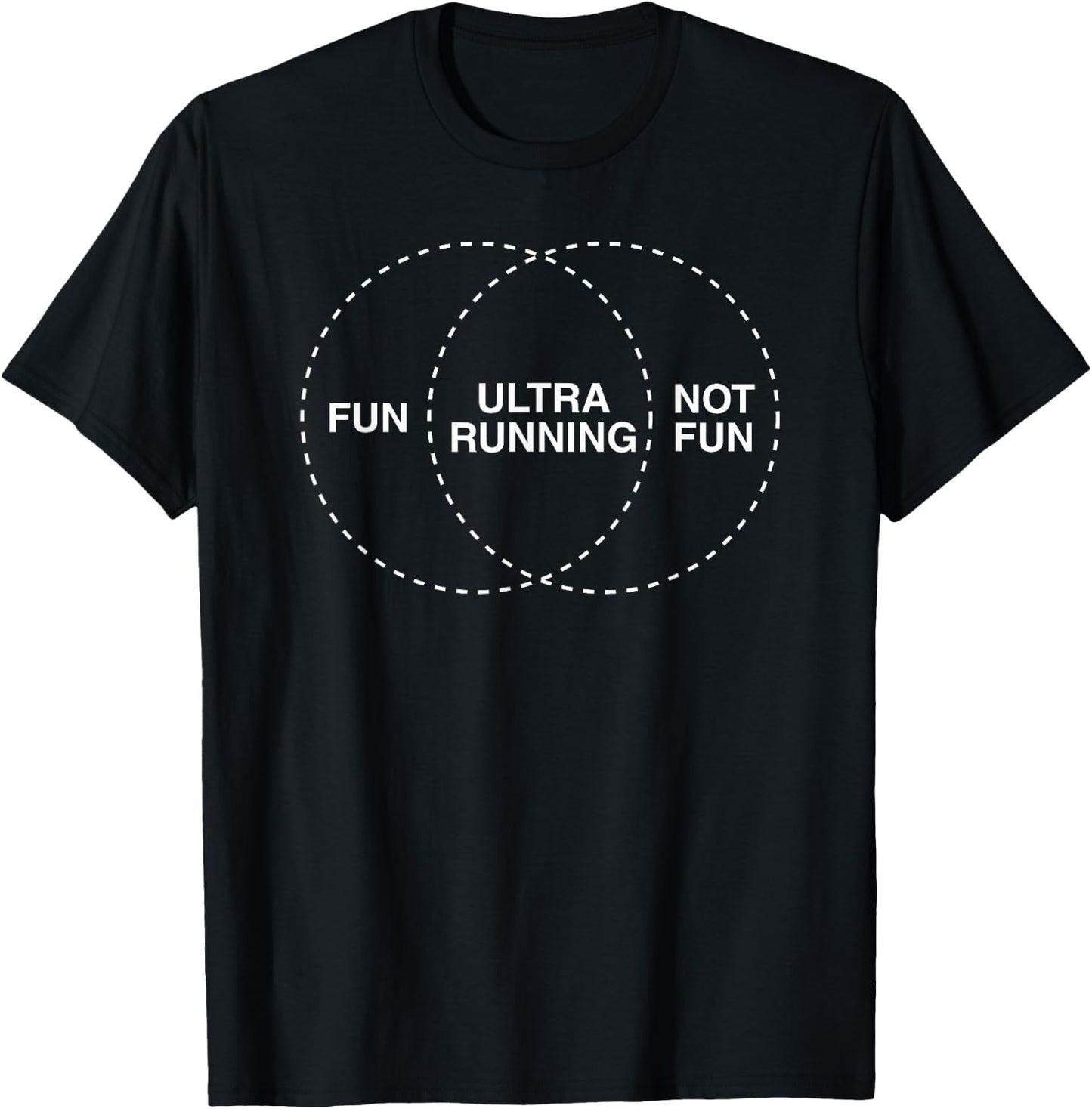Fun Ultra Running Not Fun Venn Diagram for Ultra Runners T-Shirt - T-Shirt | Black