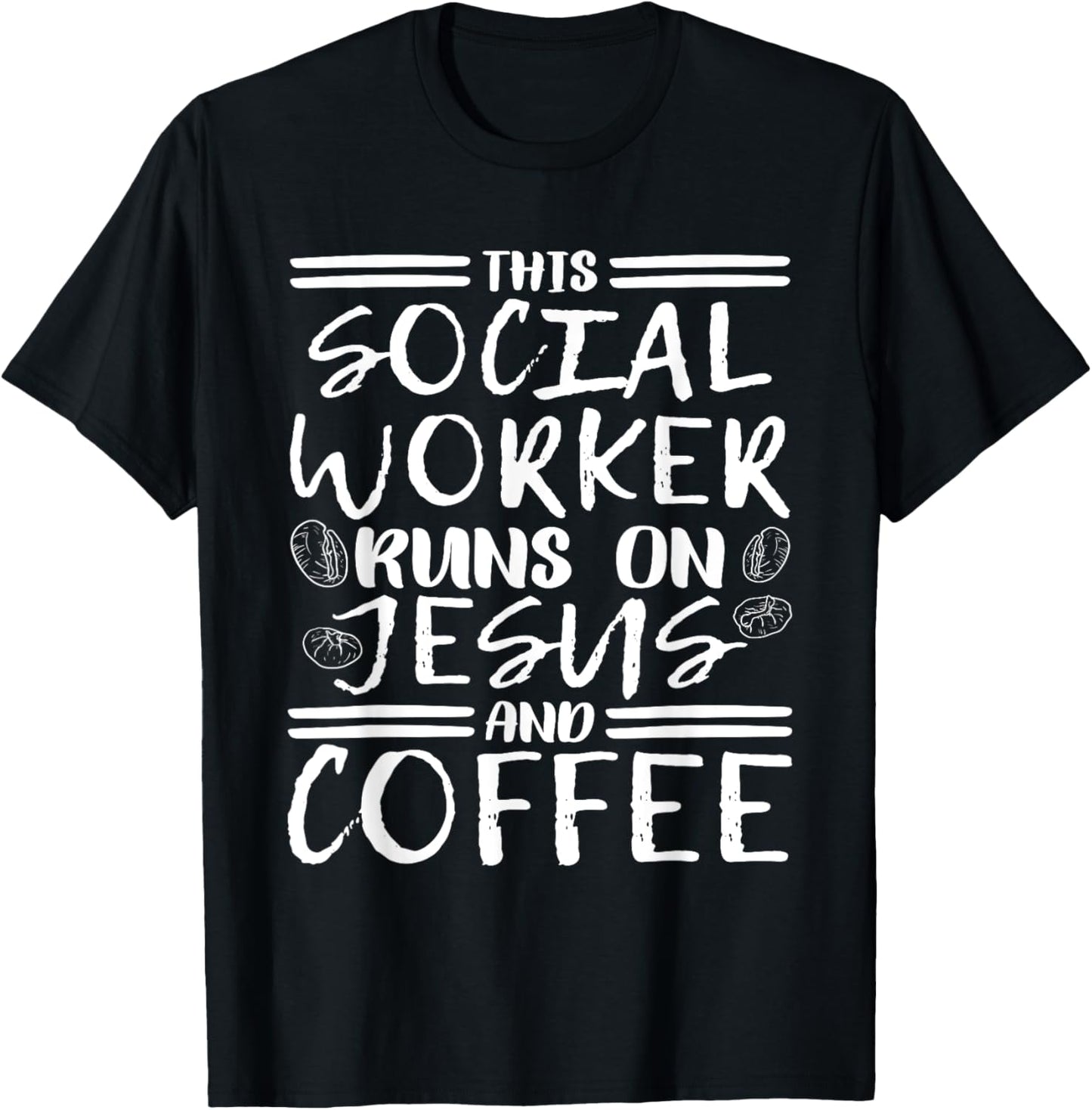 This Social Worker Runs On Jesus, Christian Social Worker T-Shirt - T-Shirt | Black