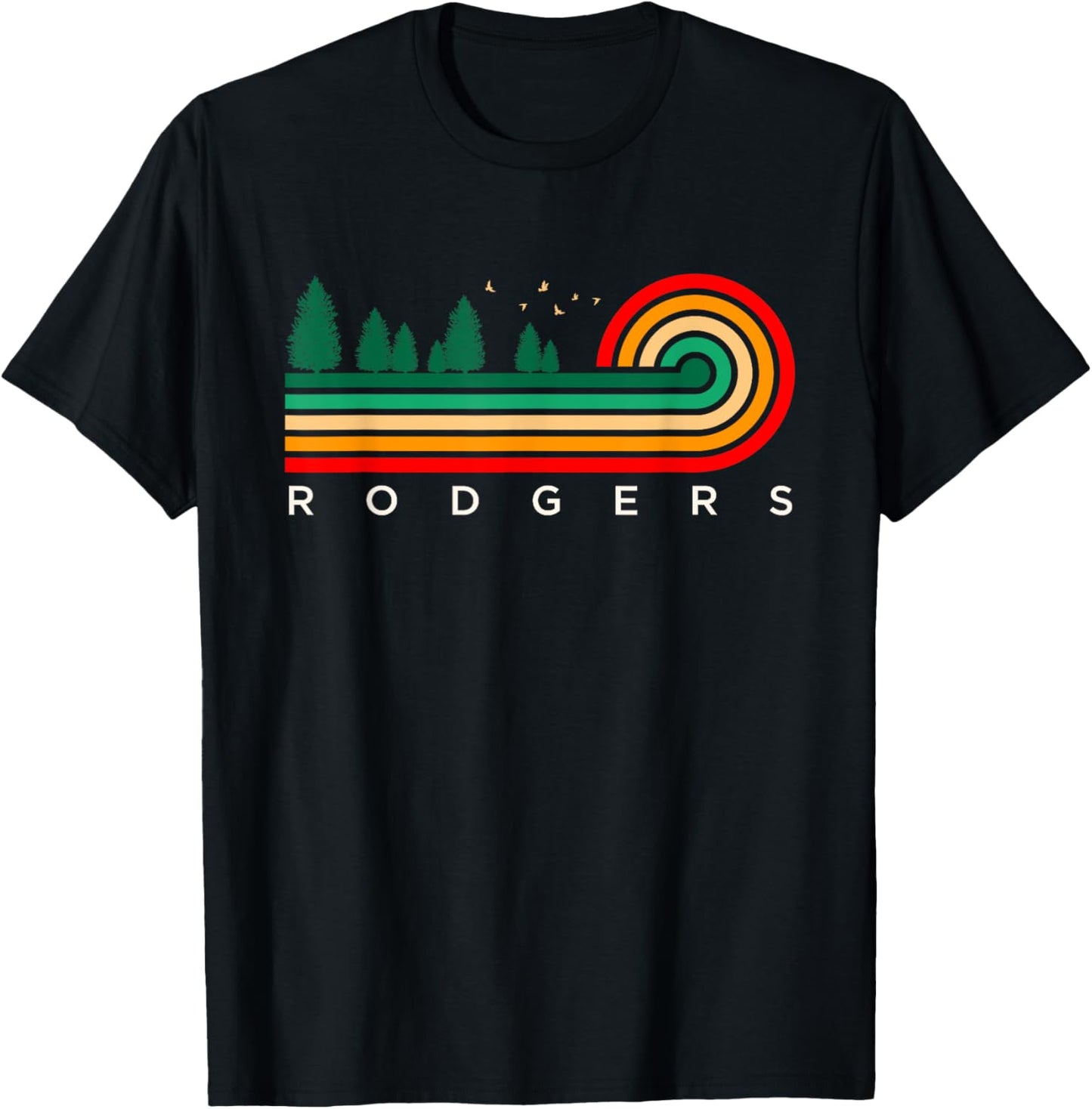 Evergreen Vintage Stripes Rodgers, South Carolina T-Shirt - T-Shirt | Black