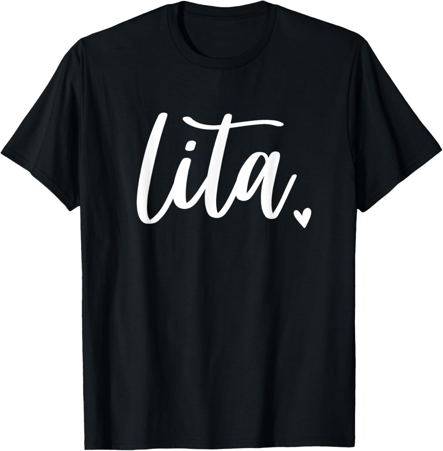 Lita Abuelita Cute Heart Abuela Spanish Grandma T-Shirt - T-Shirt | Black