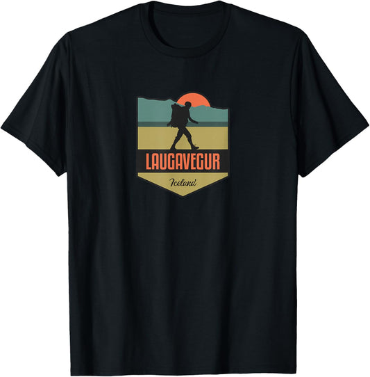 Hiking Trail Memories - Laugavegur Iceland - Women's Classic Fit Black Short Sleeve Cotton - Small T-Shirt - T-Shirt | Black