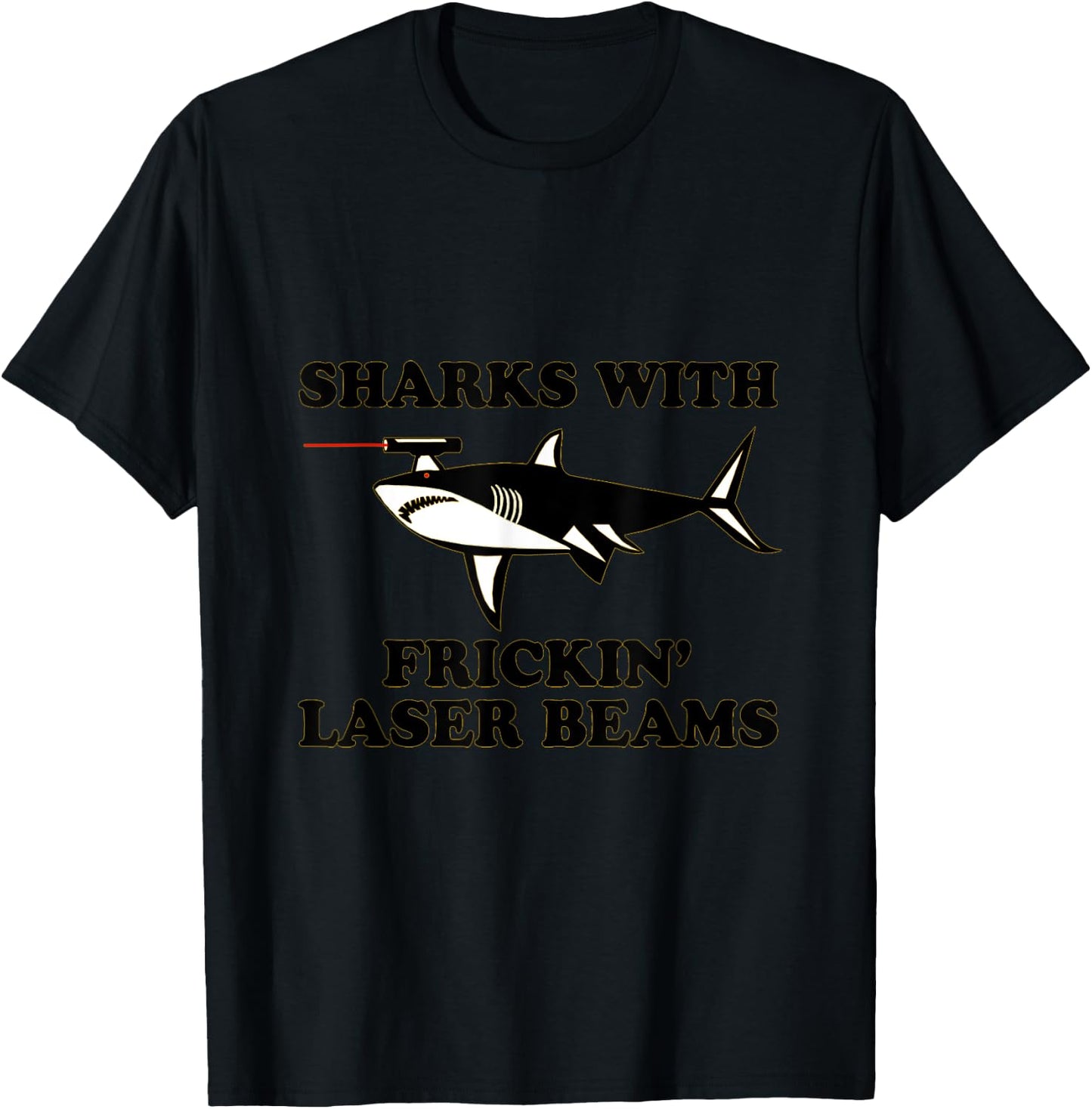 Sharks With Laser Beams on Their Heads T-Shirt - T-Shirt | Black