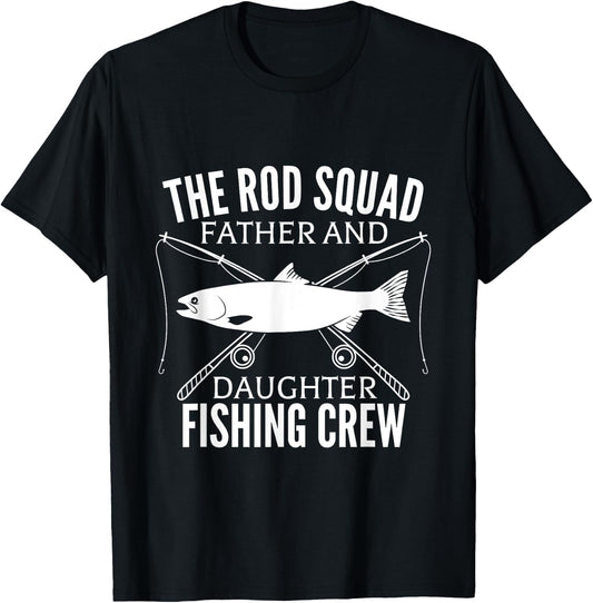 Dad Daughter Fishing Lover Fishing Birthday Gift Fisherman T-Shirt - T-Shirt | Black