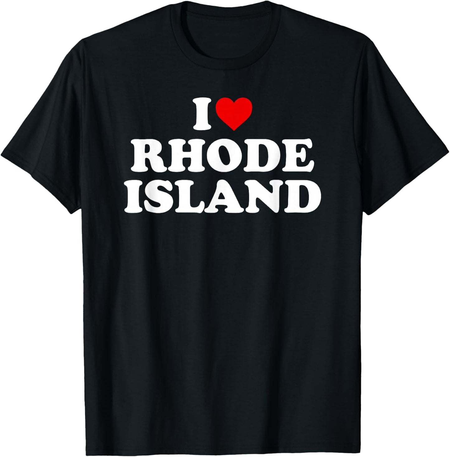 I Love Rhode Island - Heart T-Shirt - T-Shirt | Black