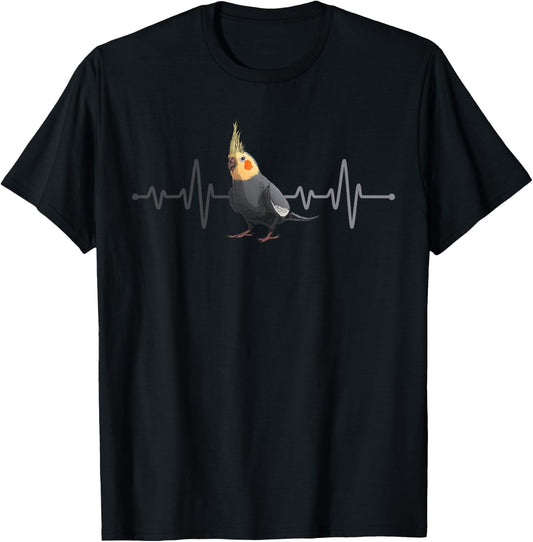 Cute Cockatiel Design Women Kids Parrot Bird Lover T-Shirt - T-Shirt | Black