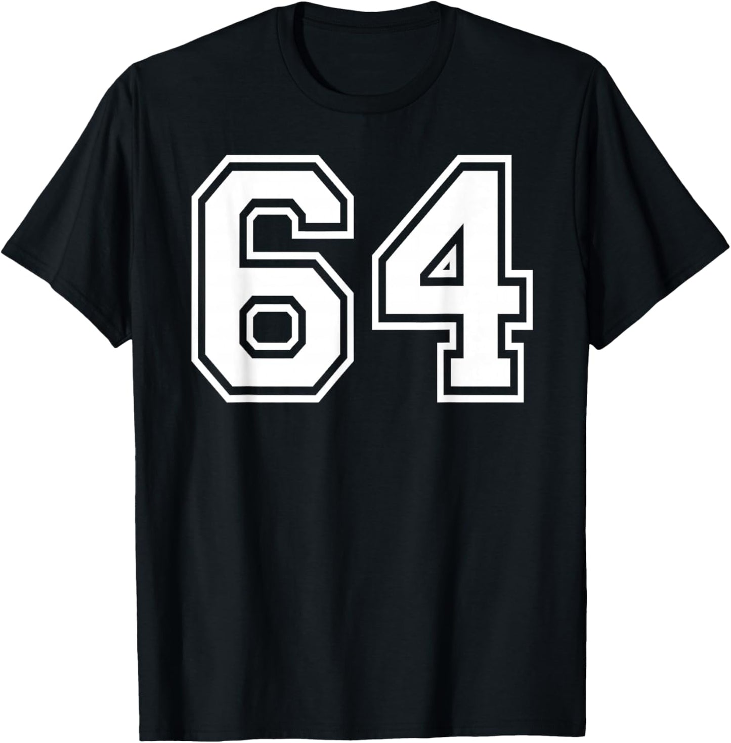 Sportgrafik mit der Zahl 64, Nummer 64, Teamsport, passend zum Gymnastik-Design T-Shirt - T-Shirt | Black