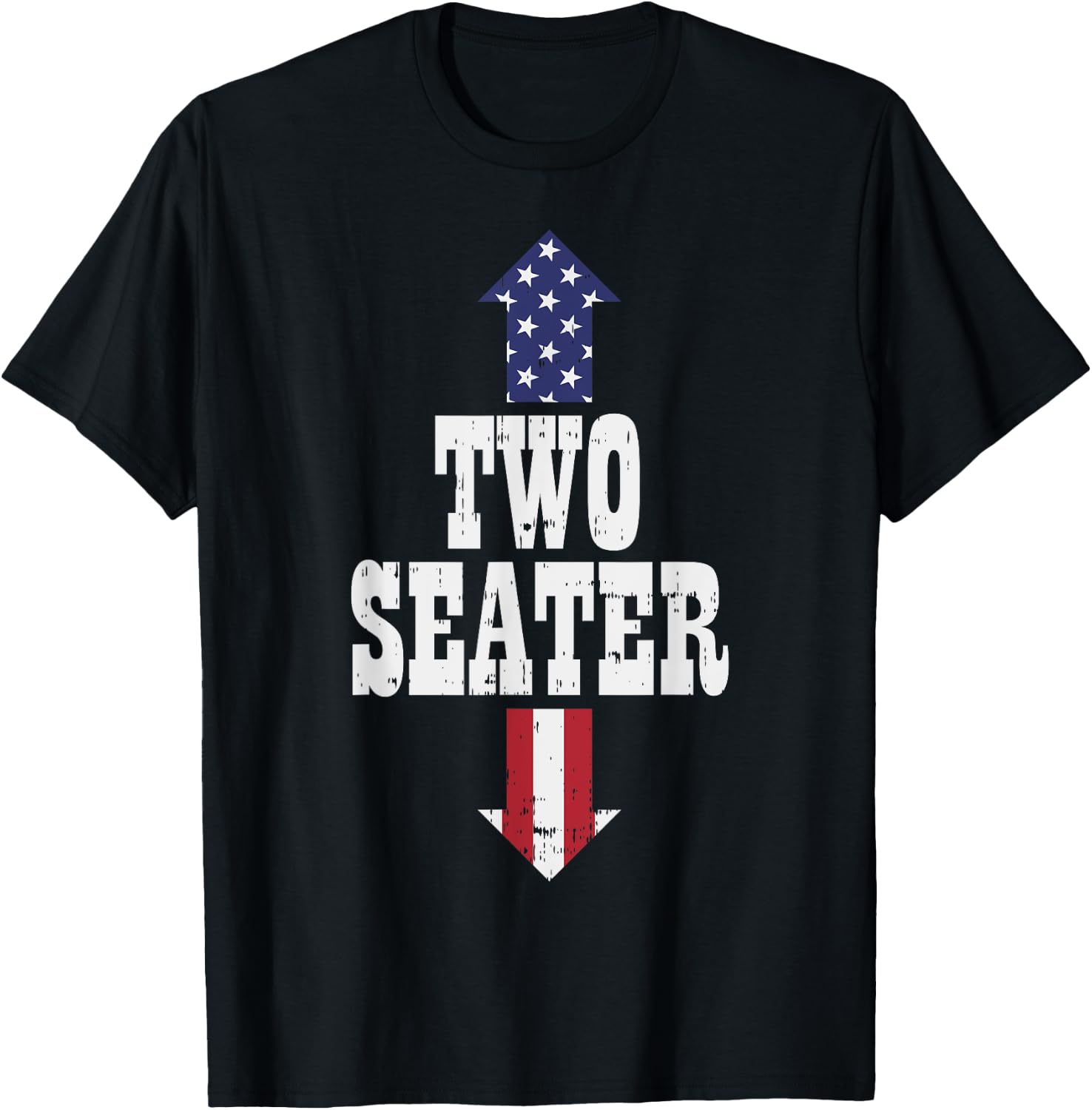 Two Seater Funny USA 4th Of July Party Naughty Adult Gift T-Shirt - T-Shirt | Black