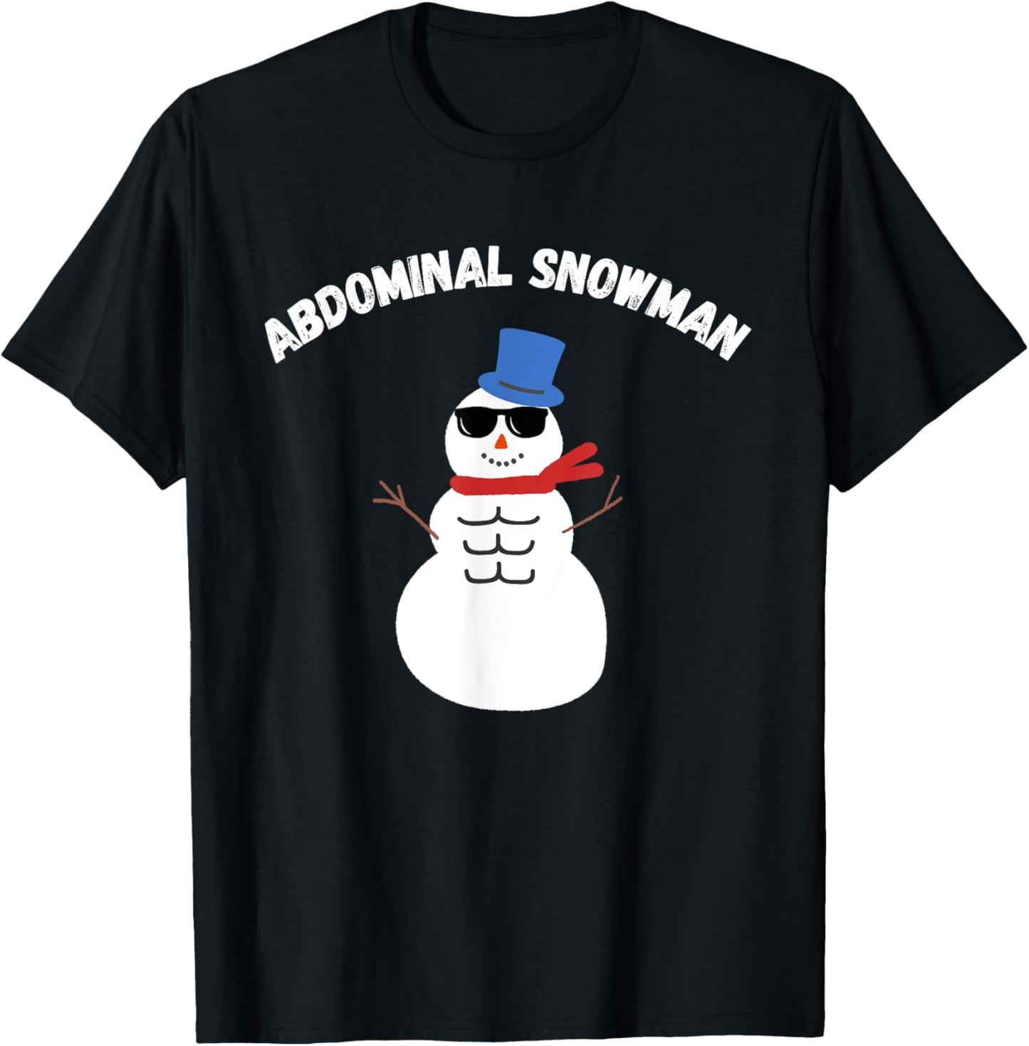 Abdominal Snowman - Funny Workout Shirt for Winter Dad Joke T-Shirt - T-Shirt | Black