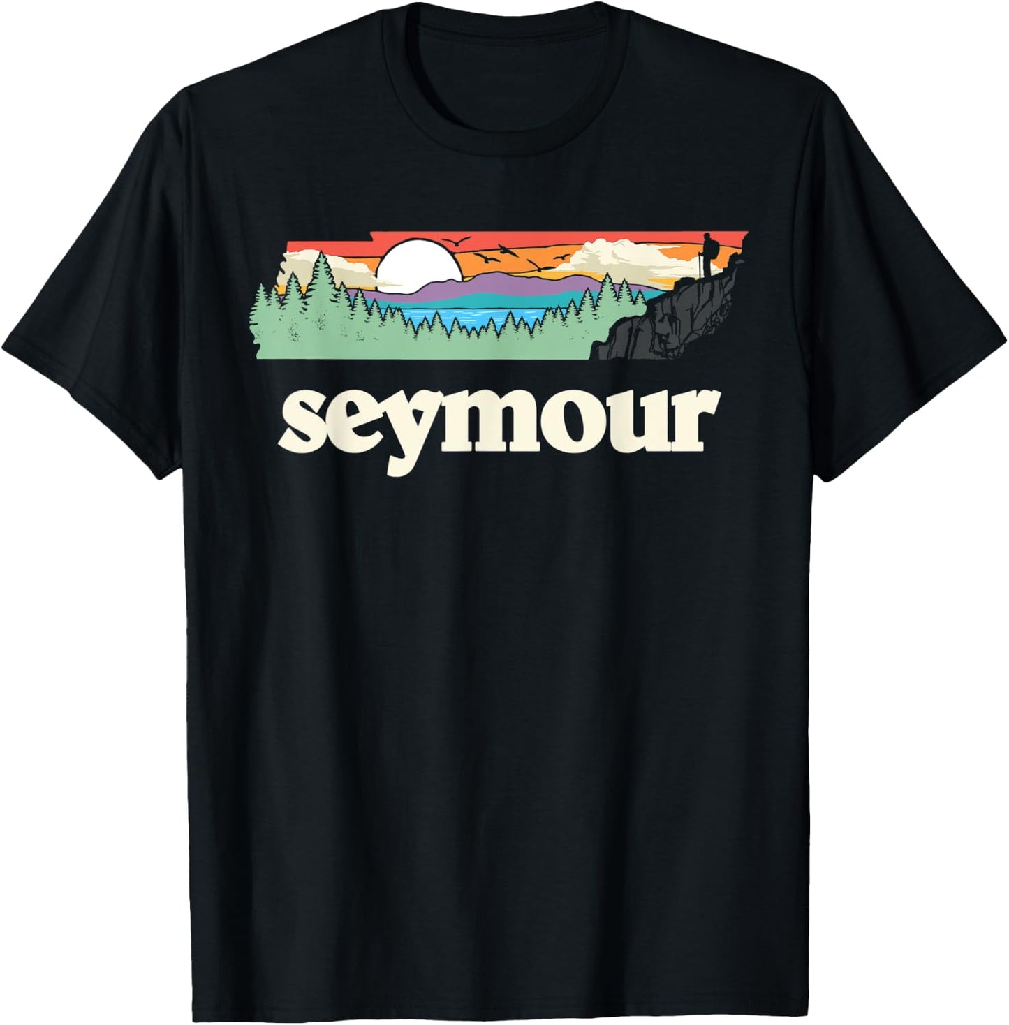 Seymour Tennessee Outdoors Retro Nature Graphic T-Shirt - T-Shirt | Black