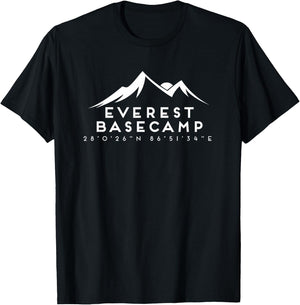 Latitude & Longitude - Everest Basecamp T-Shirt - T-Shirt | Black