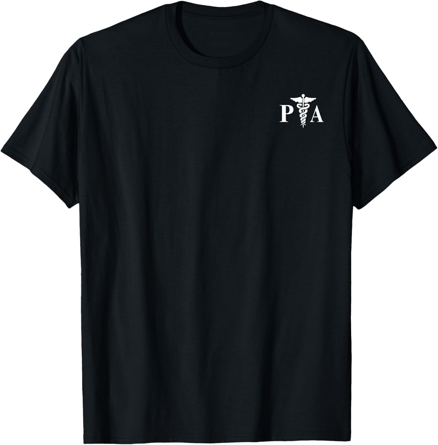Medical Gear PA Physicians Assistant Caduceus Symbol - Men's Adults - Black - Small - Short Sleeve - Crew Collar - Classic Fit - Imported T-Shirt - T-Shirt | Black