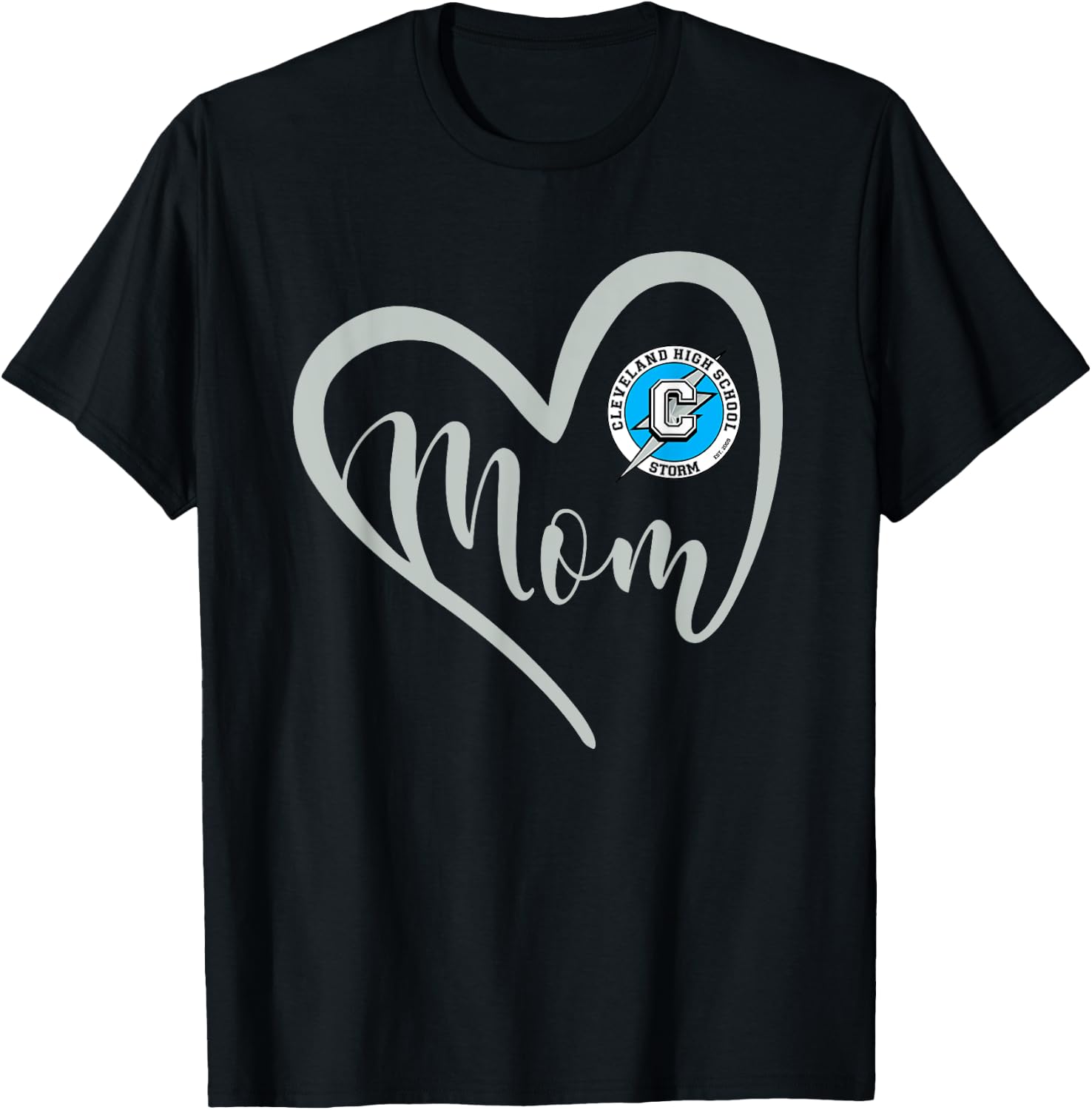 Cleveland Storm Logo Heart Mom HS T-Shirt - T-Shirt | Black