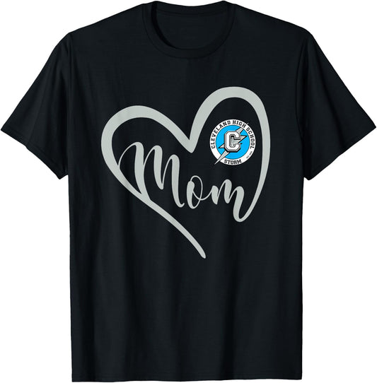 Cleveland Storm Logo Heart Mom HS T-Shirt - T-Shirt | Black