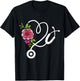 Stethoscope Flower Doctor Nurse Physical Assistant RN T-Shirt - T-Shirt | Black