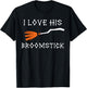 I Love His Broomstick I Love Her Pumpkins Halloween Couples T-Shirt - T-Shirt | Black