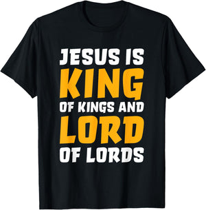 Christian Shirts Women Kids Boys Girls Jesus Is King T-Shirt - T-Shirt | Black