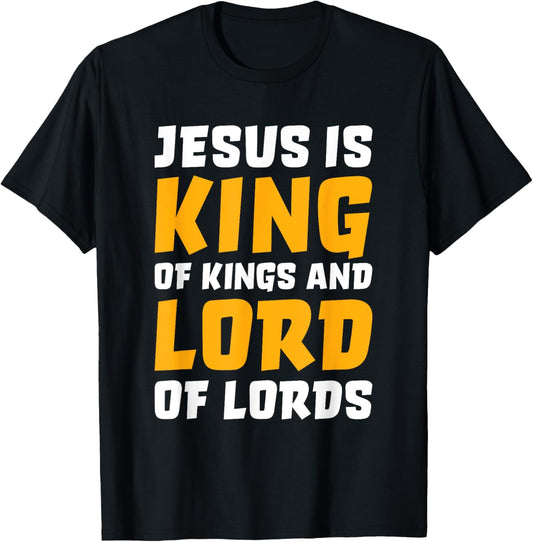 Christian Shirts Women Kids Boys Girls Jesus Is King T-Shirt - T-Shirt | Black
