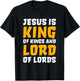 Christian Shirts Women Kids Boys Girls Jesus Is King T-Shirt - T-Shirt | Black