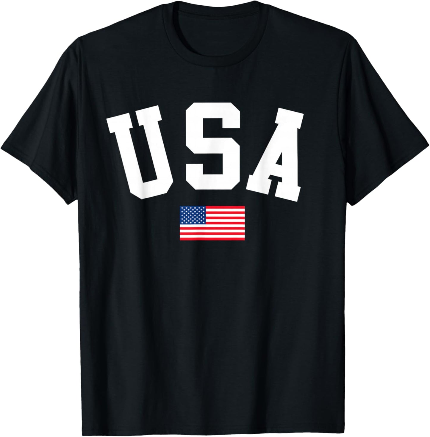 USA Shirt Men Women Kids American Flag Patriotic 4th of July T-Shirt - T-Shirt | Black